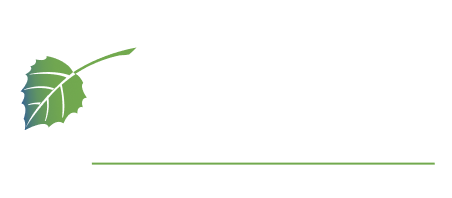 The Birches Newtown PA logo with green leaf